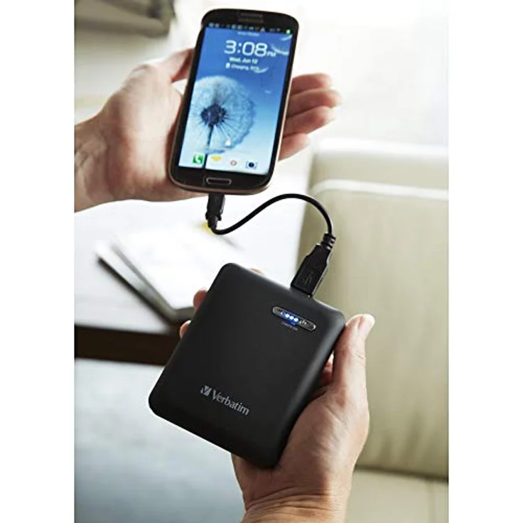 Verbatim Externer Akku - 12000 mAh - Dual USB Power Pack, doppelte Leistung, Lithium-Ionen-Akku - schwarz – Bild 4