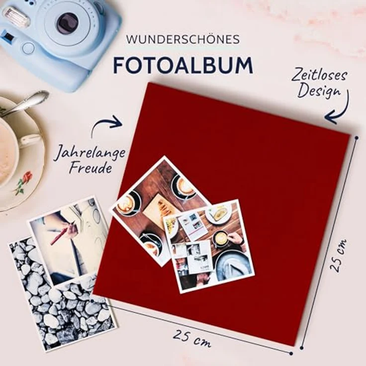 goldbuch Fotoalbum, Summertime, 25 x 25 cm, 60 weiße Seiten mit Pergamin-Trennblättern, Leinen, Rot, 24707 – Bild 3