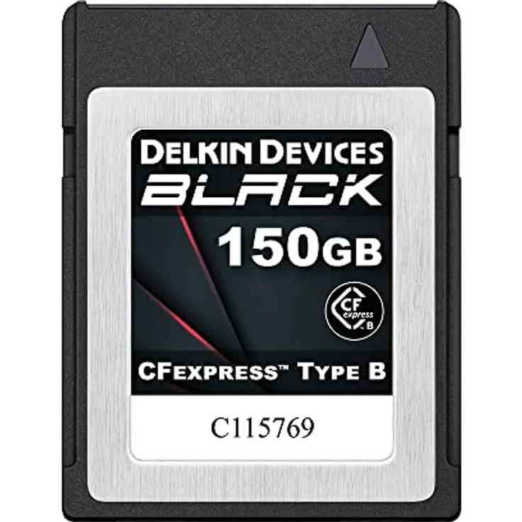 Delkin BLACK CFexpress™ Type B G3 Card, 150 GB Speicherkapazität, 1725 MB/s Lesegeschwindigkeit, geeignet für 8K-Videos – Bild 1