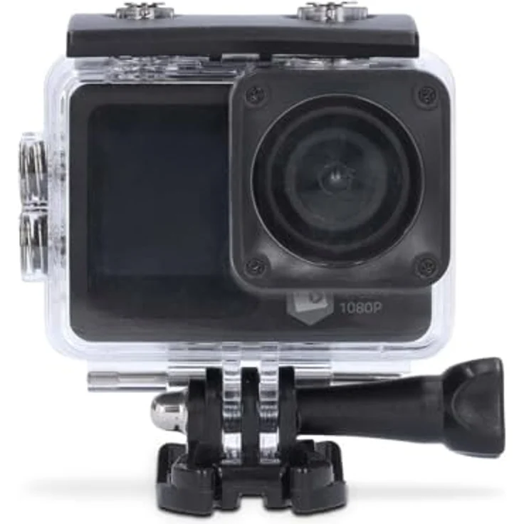 Nedis Action Cam Dual-Screen - 1080p@30fps - 12 MPixel - Wasserdicht bis 30.0m - 70 min - Wi-Fi - Schwarz – Bild 1