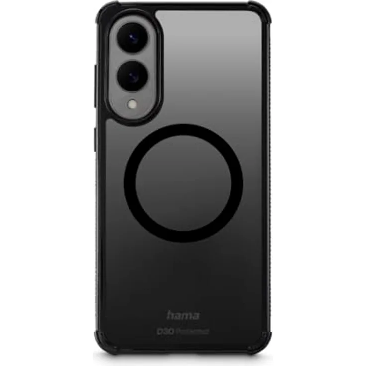 Hama Magnetische Handyhülle Extreme Protect für Samsung Galaxy S25 Edge, D3O-lizenziert, Qi2 kompatibel, stoßfest und bruchsicher, schwarz