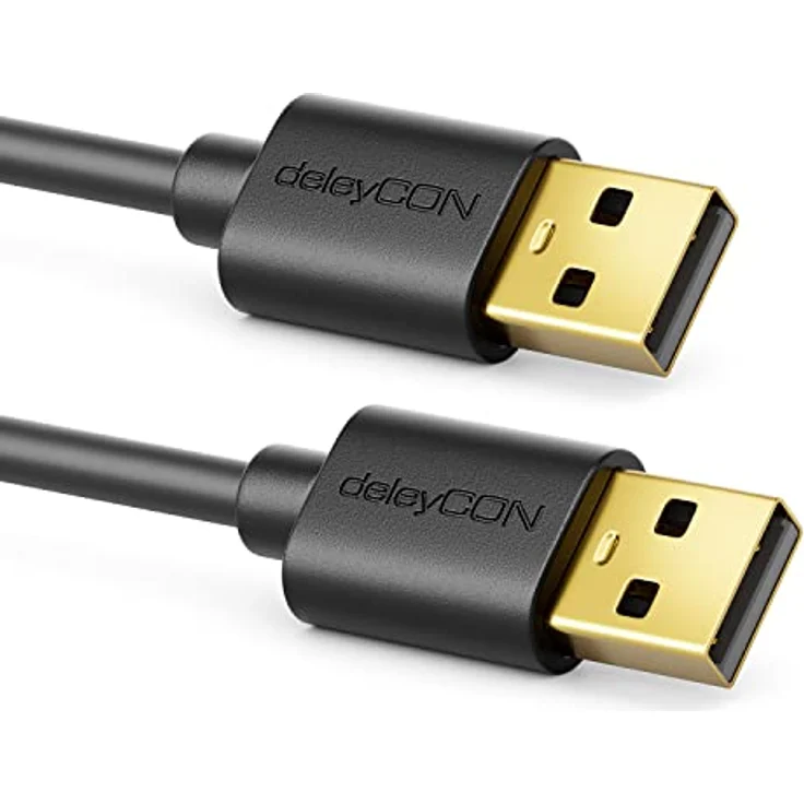 deleyCON 0,5m USB 2.0 High Speed Kabel, USB A-Stecker zu USB A-Stecker, bis zu 480 Mbps, schwarz – Bild 3