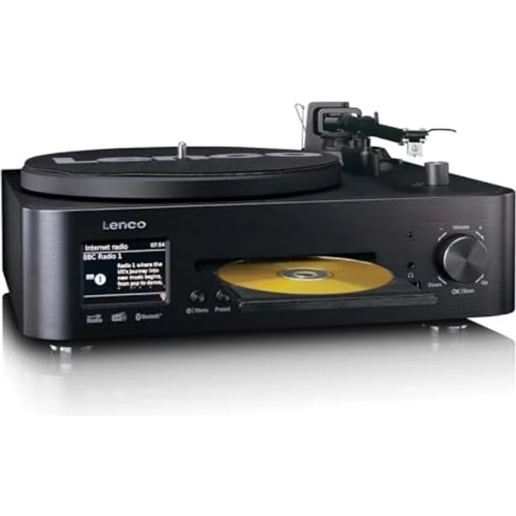 Lenco MC-760BK, HiFi-Stereoanlage mit DAB+, CD, MP3, Plattenspieler, Bluetooth 5.3, Schwarz – Bild 6