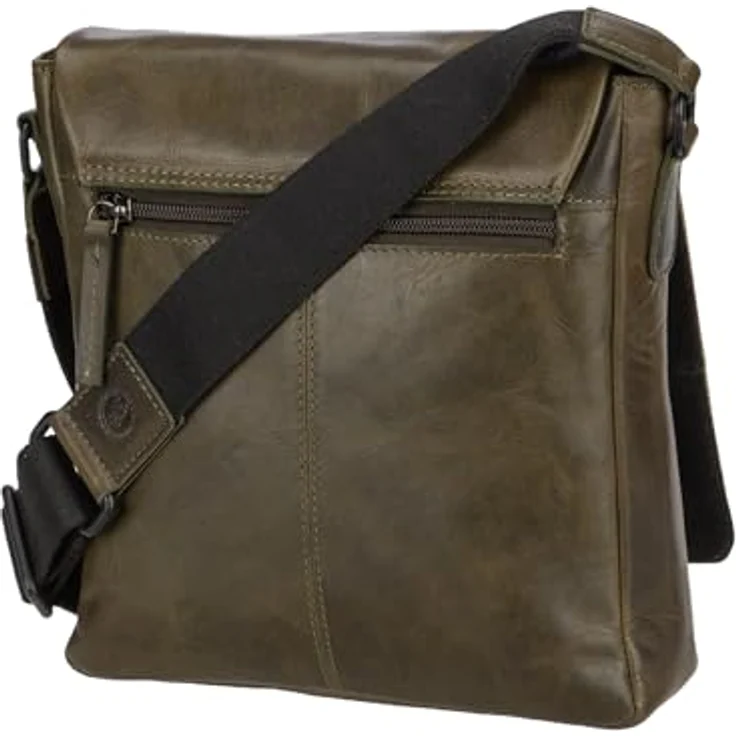 Greenburry Newport Messenger, Laptop-Tasche aus 100% Leder, 24 cm, grün – Bild 2