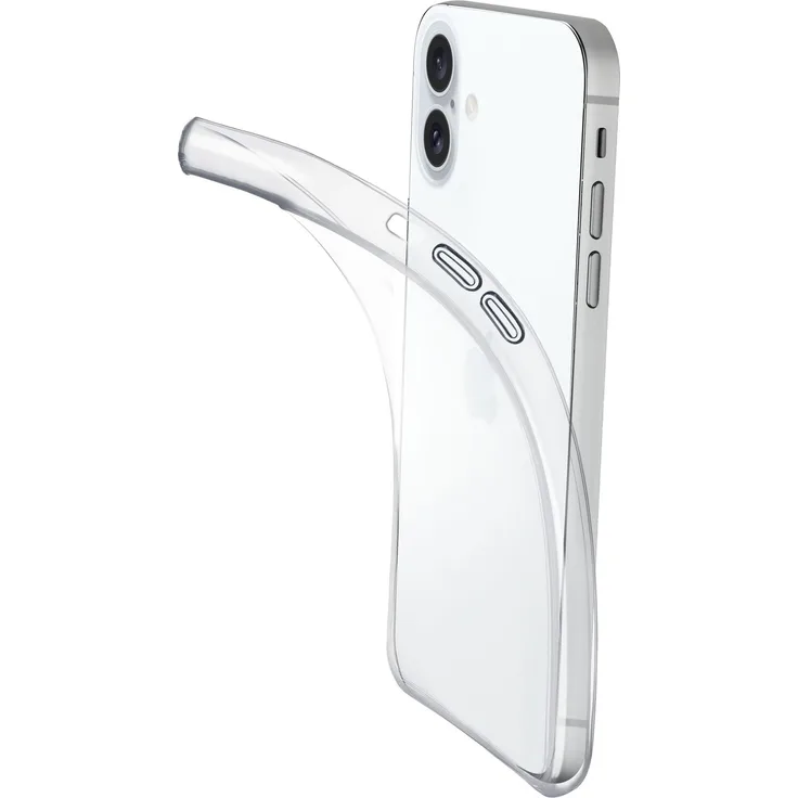 Cellular Line Fine Cover für Apple iPhone 16, Transparent, Handytasche für optimalen Schutz