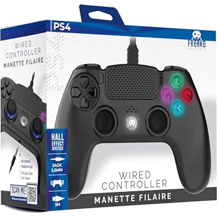 Freaks and Geeks 140061n, Gaming Controller für PC, PS4 und PS3, kabellos mit rutschfester Oberfläche, Schwarz – Bild 3