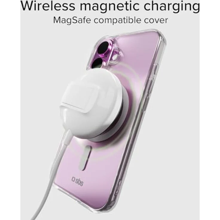 SBS Light Mag Case MagSafe Schutzhülle für iPhone 16 – stoßfest, kratzfest, transparent, schlankes Design, Schutz für Kamera, TPU-Material – Bild 5