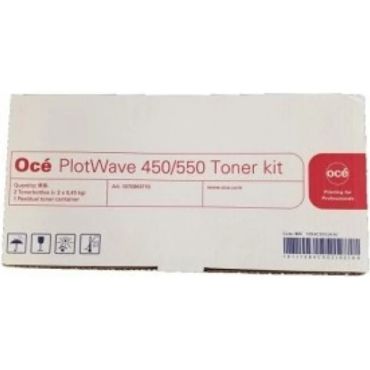 Canon Toner PlotWave 450/550, 2x500g für präzise Großformatdrucke, inkl. Recycling-Flasche