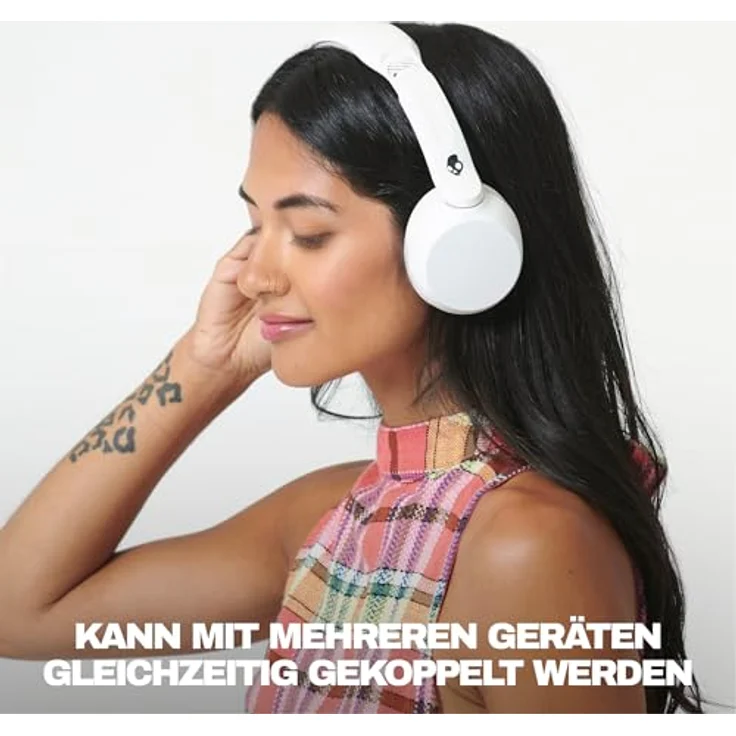 Skullcandy Icon 180, Kabelloser On-Ear-Kopfhörer mit Bluetooth, bis zu 50 Std Akkulaufzeit, schweiß- und wasserresistent, Mikrofon für iPhone und Android - Knochen – Bild 4