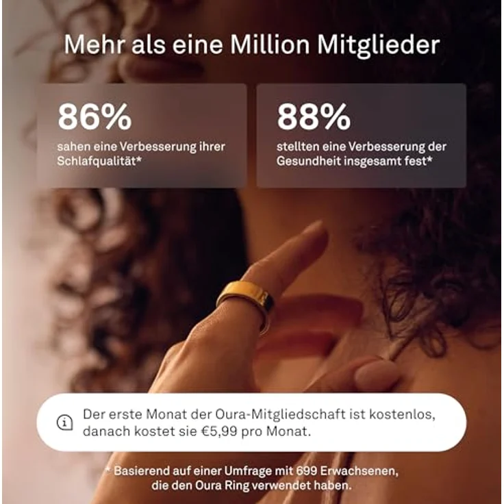 OURA Ring 4, Smart Fitness-Tracker in Gold, Größe 11 mit Smart Sensing Technologie und bis zu 8 Tagen Akkulaufzeit – Bild 7