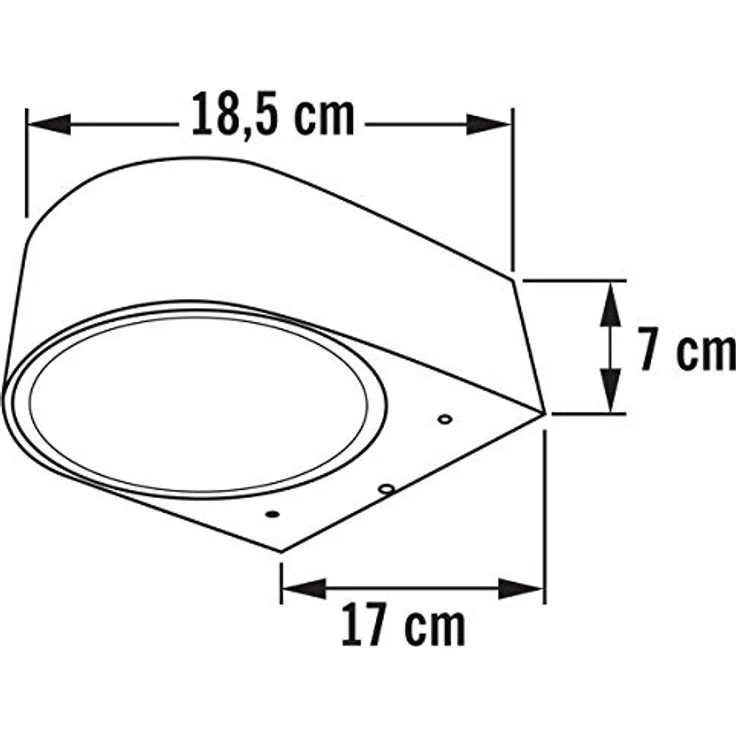 Konstsmide Teramo 7510-300 Wandleuchte B: 17cm T: 18,5cm H: 7cm / 1x40W / IP44 / lackiertes Aluminium / grau – Bild 4