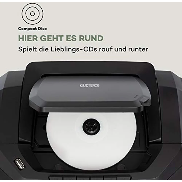 Roadie 2K Boombox CD-Player Kassettenradio DAB-DAB+ UKW Bluetooth schwarz – Bild 4
