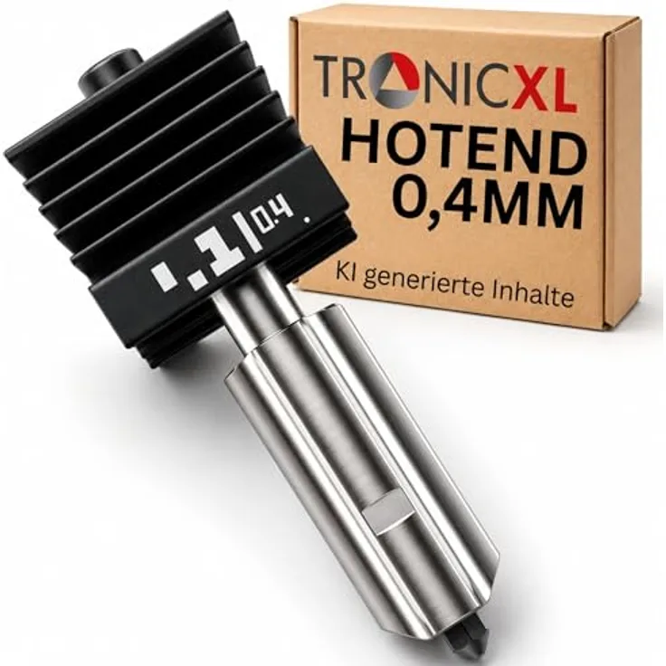 TronicXL Hotend 0,4mm Düse für Bambu Lab 3D Drucker, gehärteter Stahl, kompatibel mit PLA, PETG, ASA