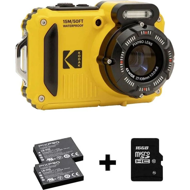 Kodak Pixpro WPZ2 Wasserdichte Kamera, + 2 Ersatzakkus Kompaktkamera, Stoßfest, staubdicht, 1080p HD Videos, Wi-Fi® - Blau – Bild 1