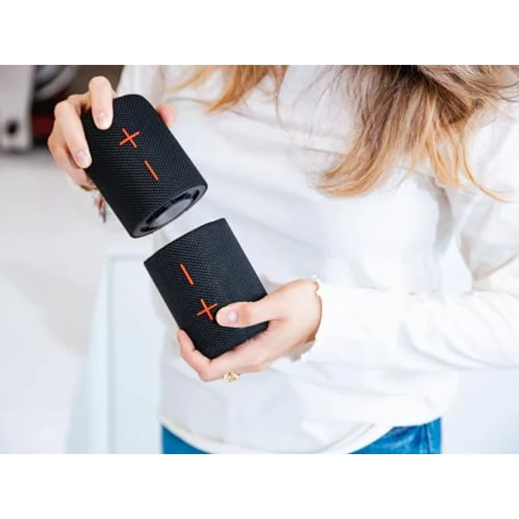 Trevi XR 8A44, Tragbarer Doppel-Lautsprecher mit 20 W Gesamtleistung, kabellos, IPX5 wasserfest, Micro SD, AUX-IN, Audio Wireless 5.3, Schwarz – Bild 2