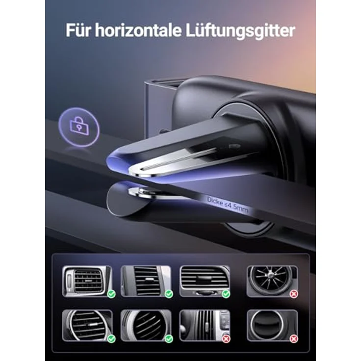 UGREEN Air Vent Car Mount Phone Holder Black – Bild 3