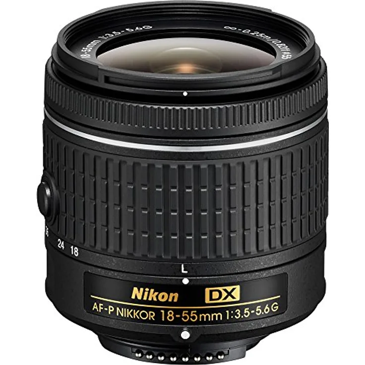 Nikon AF-P DX NIKKOR 18-55mm f/3.5-5.6G, Standard-Zoomobjektiv mit 12/9 Linsenaufbau und 7 Blendenlamellen, Schwarz