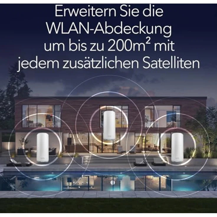 NETGEAR Orbi 870-Serie (RBE870) Tri-Band WiFi 7-Mesh-Zusatzsatellit, bis zu 200 m² Abdeckung, 21 GBit/s, weiß – Bild 3