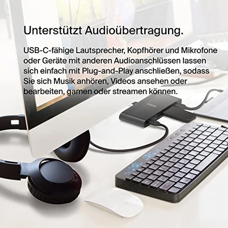 Belkin Connect USB-C™ auf 4-Port USB-C-Hub, Multiport-Adapter Dongle, 4 USB-C 3.2-Ports der 2. Gen., 100 W PD, Datentransfer mit maximal 10 Gbit/s für MacBook, iPad, Chromebook, Windows-Laptops usw. – Bild 5