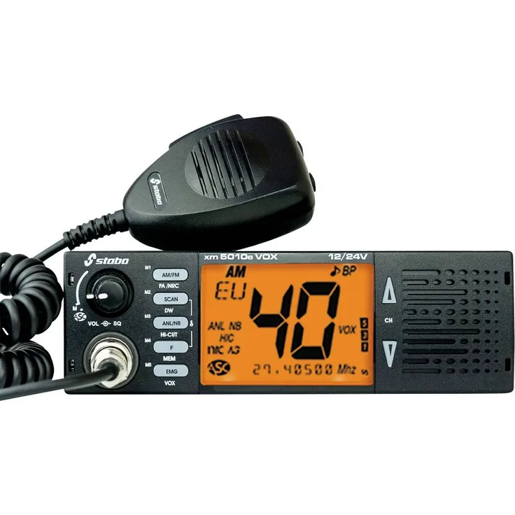 Stabo XM 5010E VOX 12/24V 30259, CB-Funkgerät mit 40 Kanälen, XL-LCD-Anzeige und VOX-Funktion