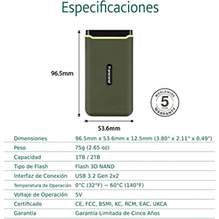 Transcend 2TB USB 3.2 Gen 2x2 USB Type-C ESD380C Portable SSD Solid State Drive TS2TESD380C – Bild 5