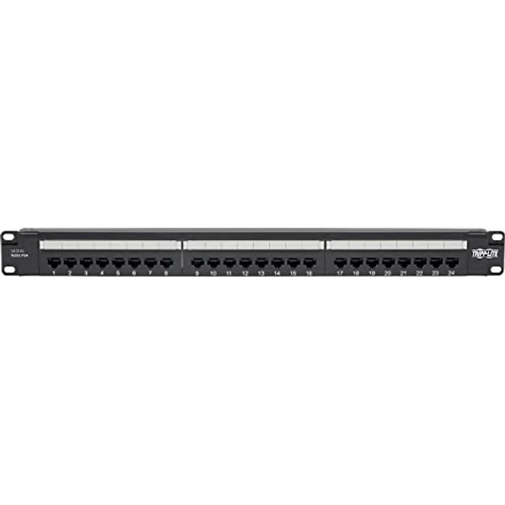Eaton Tripp Lite Cat6 PoE+ Patchpanel N252-P24, 24 Ports, RJ45 Ethernet, 1U-Rackmontage, schwarz, EIA/TIA 568A/B-Verdrahtungsstandards – Bild 2