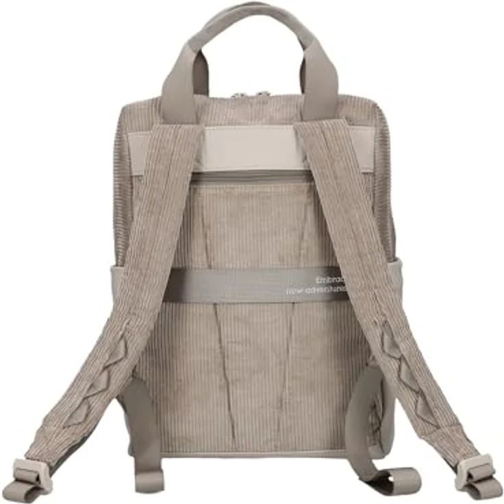 Zwei Laptoprucksack Lou LUR130, 7L Cord mit gepolstertem Laptopfach und separater Mini-Bag, Mocca beige – Bild 2