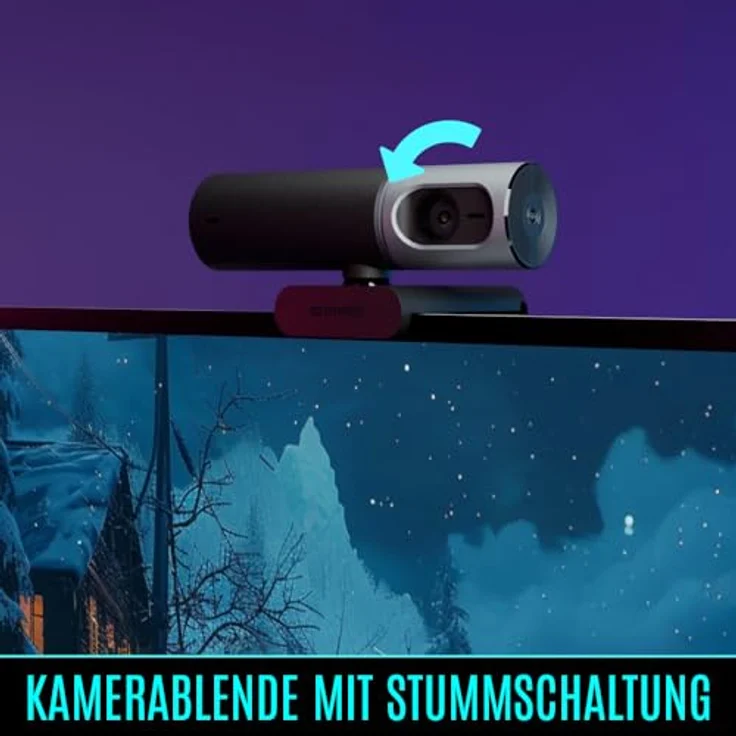 Streamplify CAM PRO 4K Webcam, Schwarz, 105° Weitwinkel, 8,5M Pixel Sensor, Eingebaute Stereo-Mikrofone, Autofokus, Drehbare Objektivabdeckung – Bild 5
