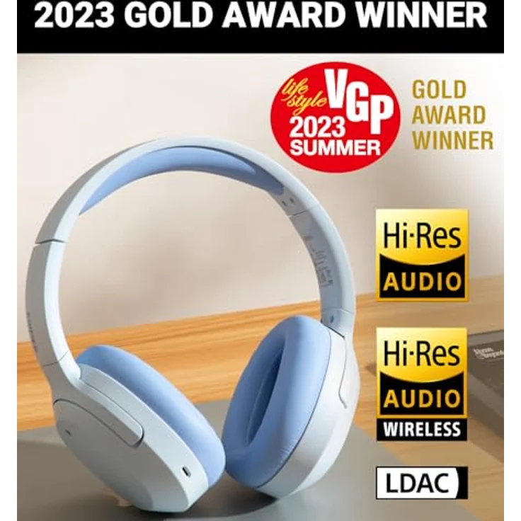 Edifier W820NB Plus Hybrid Aktiver Geräuschunterdrückung Kopfhörer - LDAC Codec - Hi-Res Audio Wireless & Wired - Schnelllade - 49 Stunden Spielzeit - Over Ear Bluetooth V5.2 Kopfhörer - Blau – Bild 2