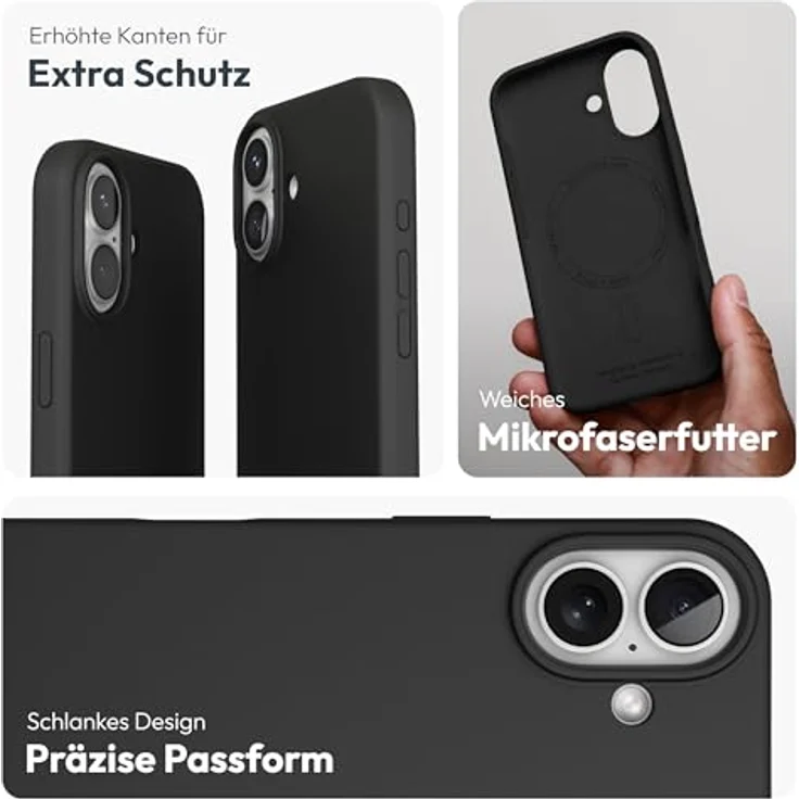 VONMÄHLEN Soft Silicone Case für iPhone - Weiche Silikonhülle aus 69% recycelten Materialien, kompatibel mit MagSafe, Mikrofaserfutter und Kamera-Displayschutz – Bild 3