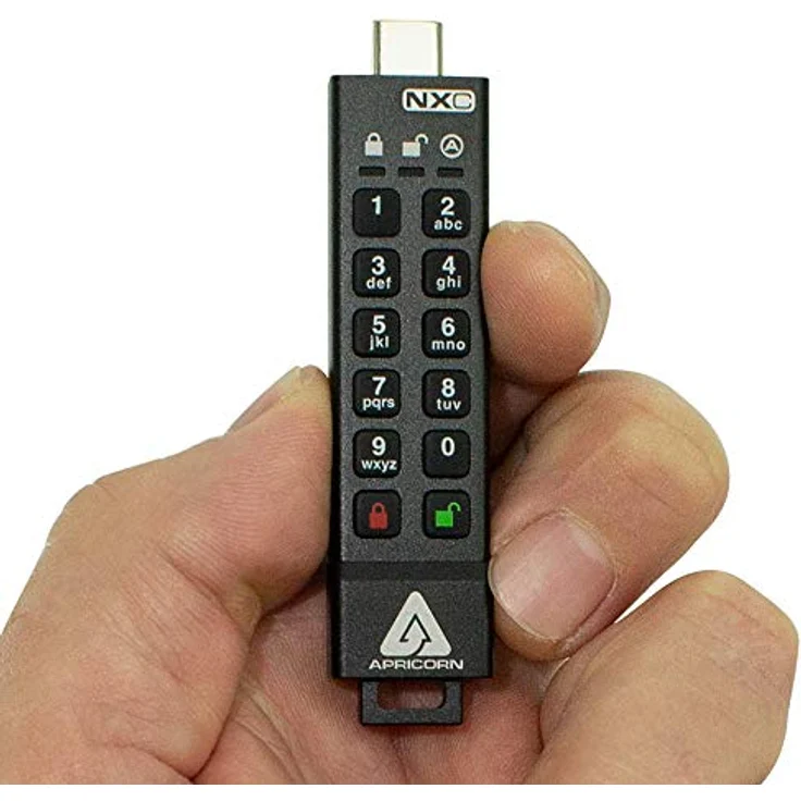 Apricorn Aegis Secure Key 3 NXC 256-Bit Hardware-verschlüsselter USB 3.2 Typ C Flash-Laufwerk, FIPS 140-3 Level 3 validiert (ASK3-NXC-32GB), schwarz – Bild 4