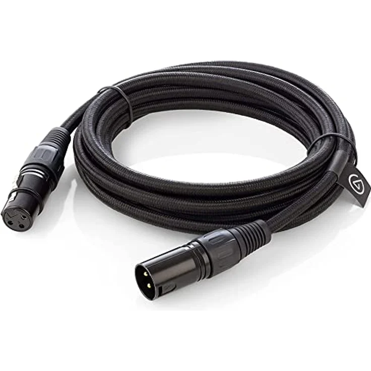Elgato XLR Cable – Geschirmtes Mikrofonkabel für Studioaufnahme und Liveproduktion, vergoldete Kontakte, Stecker auf Buchse, für Mikrofonpegel und symmetrischen analogen Line-Pegel, 3 m – Bild 1