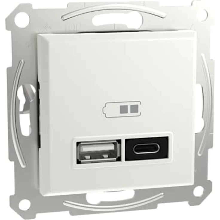 Schneider Electric Asfora EPH2770421D Unterputz USB Ladestation Typ A+C 45W, Steckdose,Stecklemmen – Bild 1