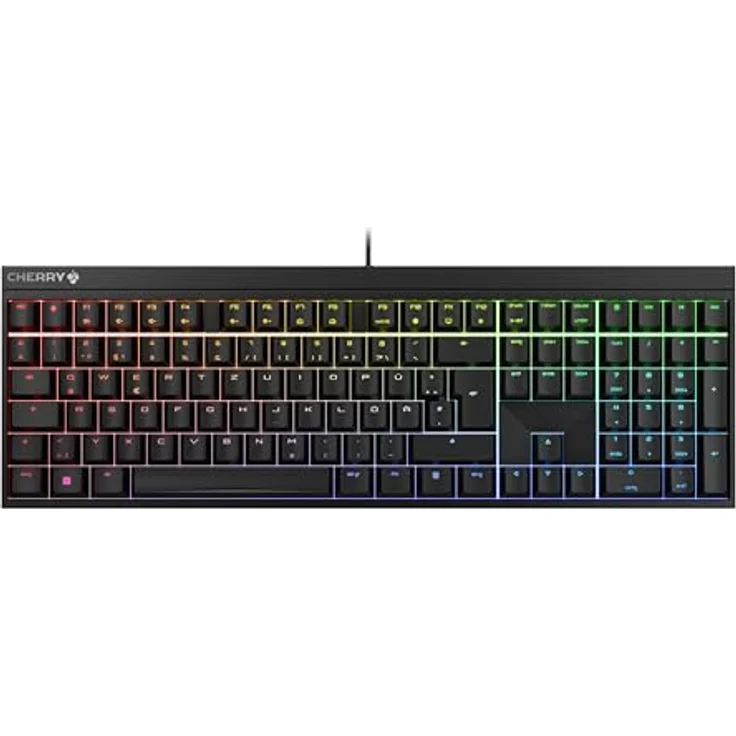 CHERRY MX 2.0S RGB, Kabelgebundene mechanische Tastatur mit 109 Tasten, Schwarz – Bild 1