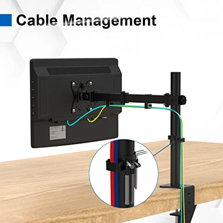 GRIFEMA Monitor Halterung, für 13-32 Zoll Bildschirm, Monitor Stand Monitor Arm Höhenverstellbar Drehungbar, Monitorhalterung Max 9Kg, Bildschirmhalterung Vesa 75x75 / 100x100, Schwarz, GB2001-1 – Bild 5