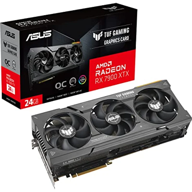 ASUS TUF Gaming AMD Radeon RX 7900 XTX OC Edition 24GB GDDR6 Gaming Grafikkarte (PCIe 4.0, Speicher, 1x HDMI 2.1, 3X DisplayPort 2.1, GPU Tweak III, TUF-RX7900XTX-O24G-GAMING) – Bild 1