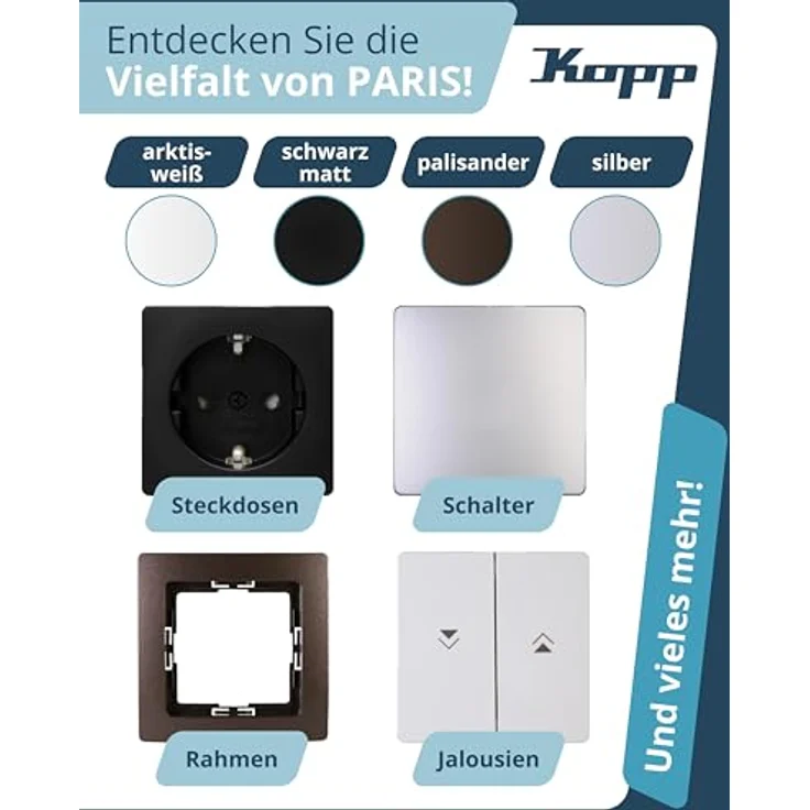 Kopp Paris Profi-Pack: 6 Schutzkontakt-Steckdosen mit Berührungsschutz I Schutzkontakt-Dosen 16 A - 250 V - IP20 I Wand-Steckdose für Innen-Bereich I Arktis-Weiß – 920702011 – Bild 6