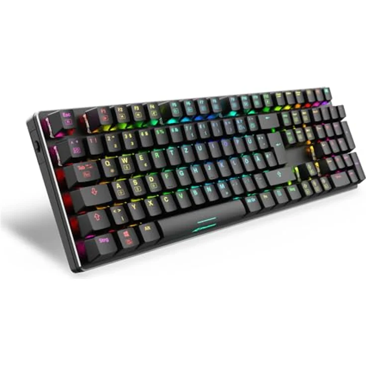 Sharkoon Skiller SGK36W RGB Huano Red USB Gamer Keyboard schwarz, kabelloser Betrieb, anpassbare RGB-Beleuchtung und rote Huano-Schalter – Bild 2