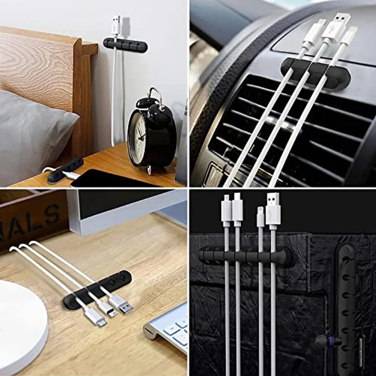 SOULWIT Kabelhalter Kabelclips Kabel Management 3-Pack Kabel Clips kabelmanagement Kabel Organizer Vielzwecke Kabelführung Silikon Set für - Preisvergleich – Bild 6