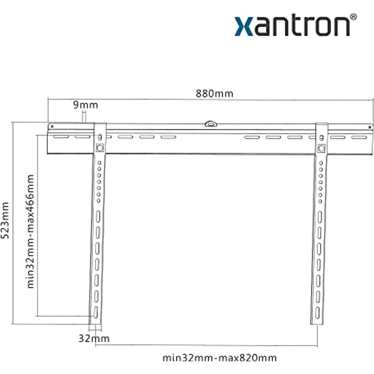 Xantron® PRO-SS800 Ultraslim  Feste Wandhalterung für Fernseher 37-80 Zoll, VESA 200x200 bis 800x400, max. 65kg, flach, Minimaler Wandabstand 9mm - inkl. Montagematerial – Bild 4