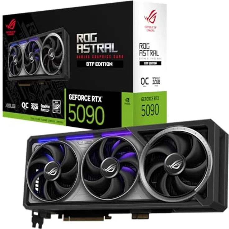 ASUS ROG ASTRAL RTX 5090 BTF OC, Next-Gen Grafikkarte mit 32 GB GDDR6X, Quad-Lüfter-Design und BTF-Technologie – Bild 1