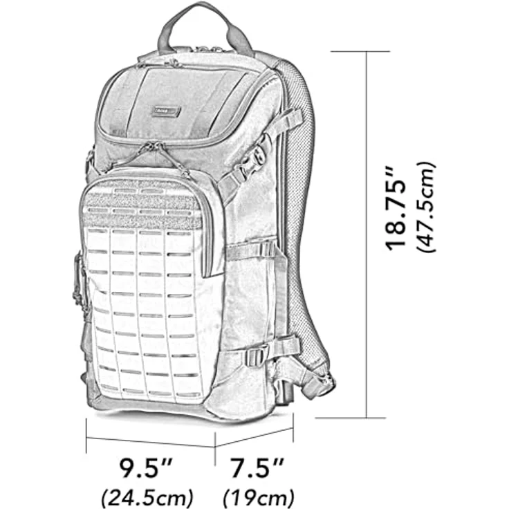 Think Tank DarkLight Taktischer Kamerarucksack 25L, Schwarz, mit MOLLE-Panel und seitlichen Gurtbandbefestigungen für modularen Erweiterungen – Bild 2