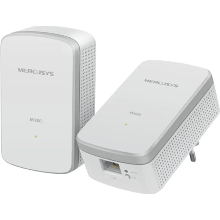 Mercusys MP300 KIT AV600 Powerline Adapter Set, WLAN 600 Mbit/s, Gigabit-Port, Plug & Play, Energiesparfunktion, kompatibel mit HomePlug AV/AV2
