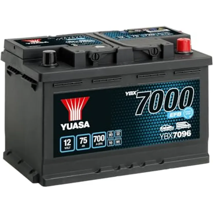 Yuasa EFB Start Stop Autobatterie 12V 75Ah, Poltyp T1, Erstausrüstungsqualität