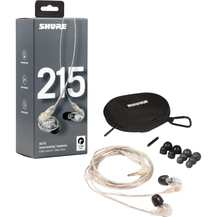 Shure SE215-CL Professionellen Ohrhörer mit Sound Isolating Design, dynamischem MicroDriver und transparentem Kabel mit 3,5-mm-Klinke für transparenten Klang mit tiefen Bässen – Bild 6