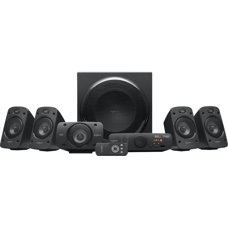 Logitech Z906 5.1 Sound System, Lautsprecher mit 1000 Watt Surround Sound, THX, Mehrere Audio-Eingänge, Fernbedienung, Multi-Device, EU Stecker, PC-PS4-Xbox-Stereo-Anlage-TV-Smartphone-Tablet – Bild 12
