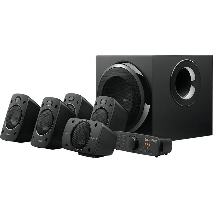Logitech Z906 5.1 Sound System, Lautsprecher mit 1000 Watt Surround Sound, THX, Mehrere Audio-Eingänge, Fernbedienung, Multi-Device, EU Stecker, PC-PS4-Xbox-Stereo-Anlage-TV-Smartphone-Tablet – Bild 4
