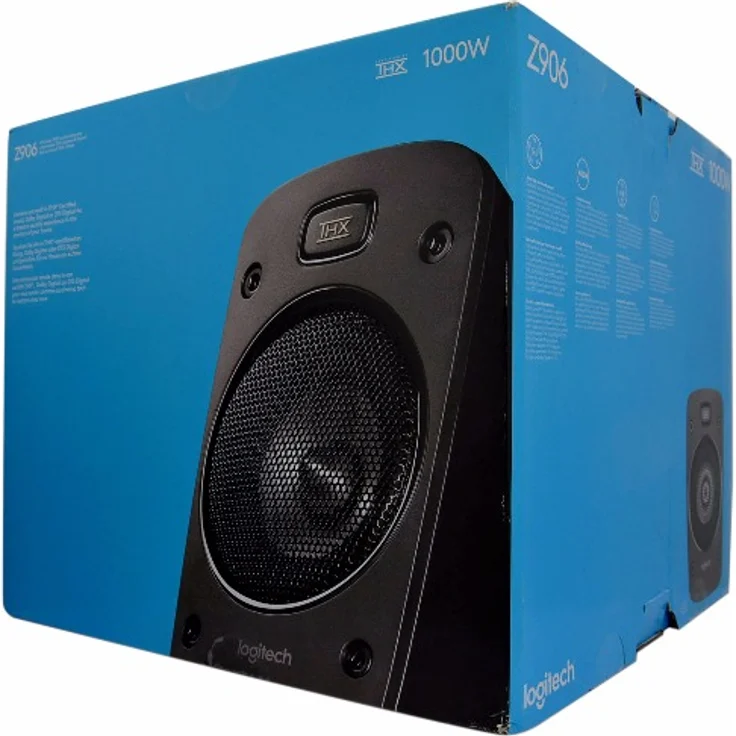 Logitech Z906 5.1 Sound System, Lautsprecher mit 1000 Watt Surround Sound, THX, Mehrere Audio-Eingänge, Fernbedienung, Multi-Device, EU Stecker, PC-PS4-Xbox-Stereo-Anlage-TV-Smartphone-Tablet – Bild 5