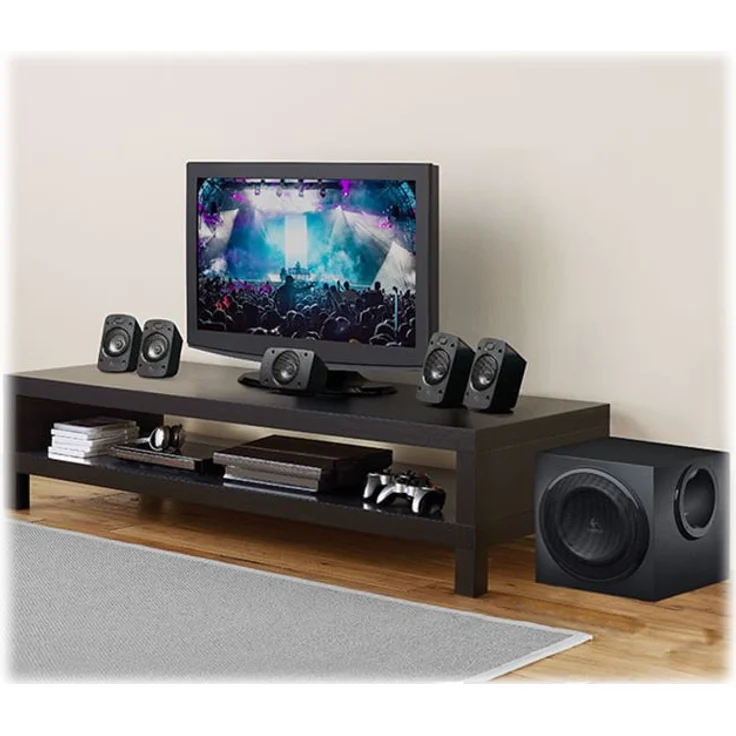 Logitech Z906 5.1 Sound System, Lautsprecher mit 1000 Watt Surround Sound, THX, Mehrere Audio-Eingänge, Fernbedienung, Multi-Device, EU Stecker, PC-PS4-Xbox-Stereo-Anlage-TV-Smartphone-Tablet – Bild 10