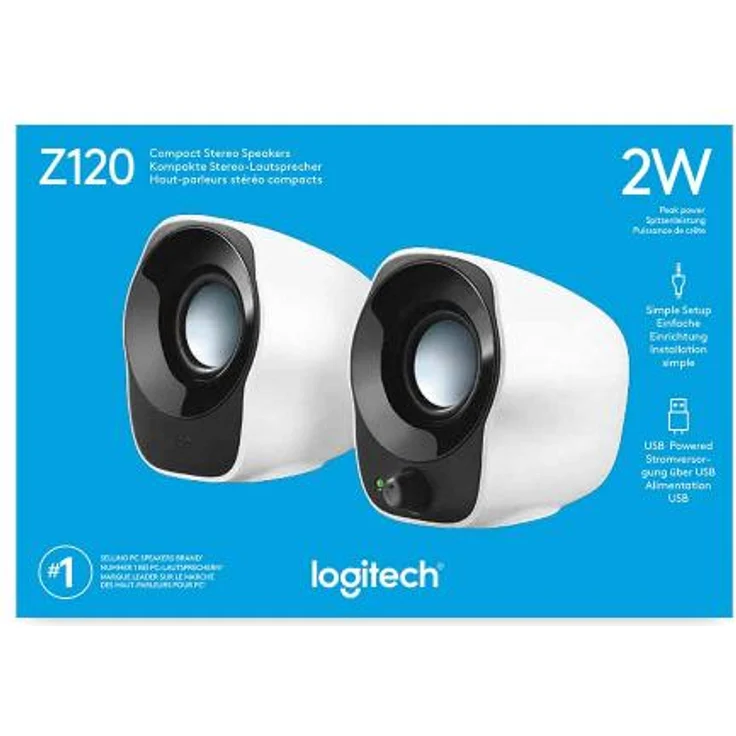 Logitech Z120 Notebook-Lautsprecher 2.0 (mit 3,5 mm USB-Stromversorgung) schwarz-silver – Bild 5